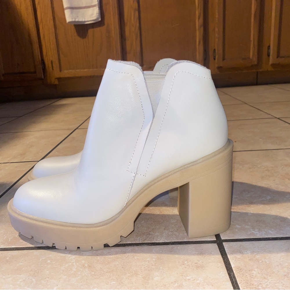 Dolce Vita White Heeled Ankle Boots